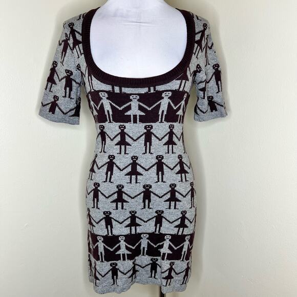 French Connection Sweater Dress Small Womens Cashmere Blend Knit Mini Novelty - Picture 1 of 5